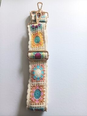 Crochet Floral Purse Strap Replacement Adjustable Crossbody Strap Boho 42”